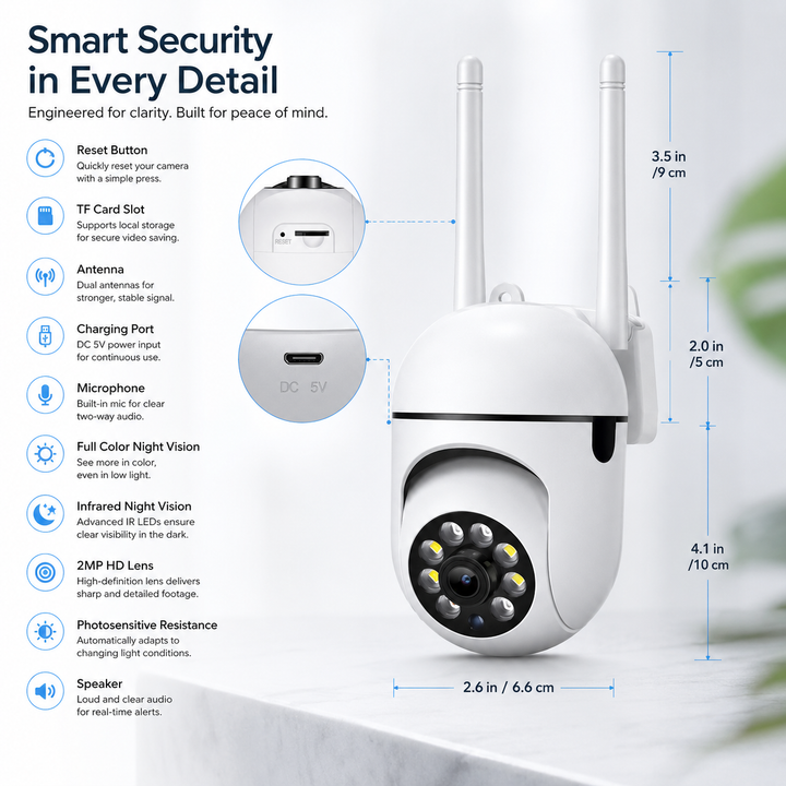 Security Camera 4 Pack 5G WiFi Wireless Outdoor Night Vision 1080P System
