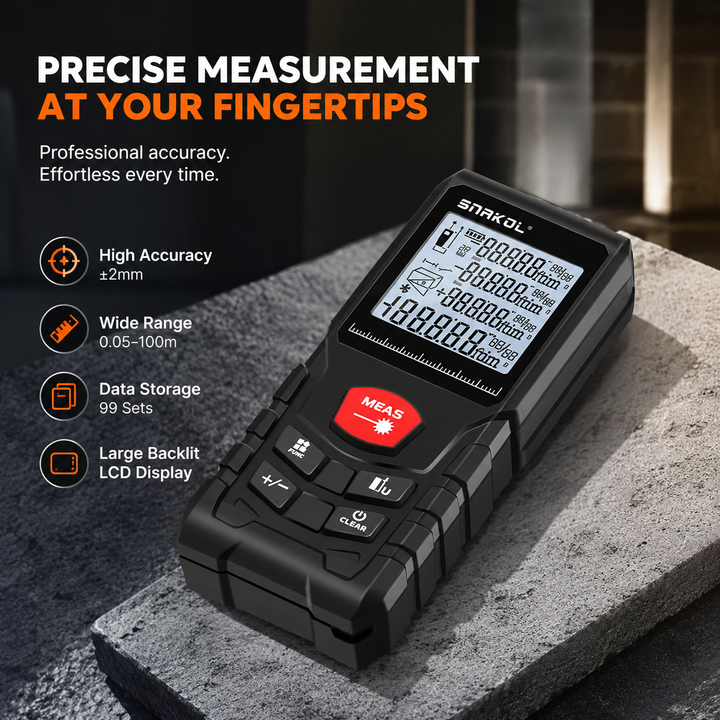 Laser Distance Meter Rangefinder Digital Measuring Tool 50M 100M 120M