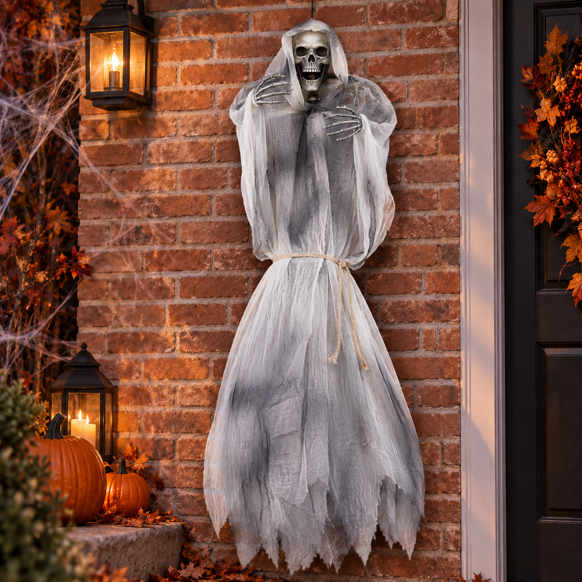 Hanging Skeleton Reaper Prop Haunted House Halloween Decoration