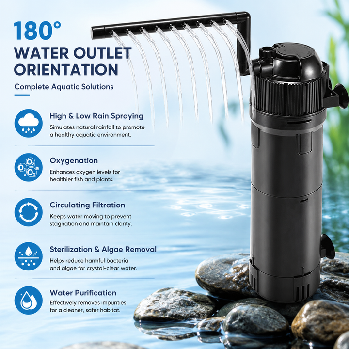 UV Aquarium Sterilizer Filter Light Fish Pond Tank Clarifier Pump Algae Killer