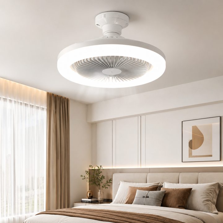 E27 Screw Fan Light Pendant Bedroom Dual Function 3-Color Remote