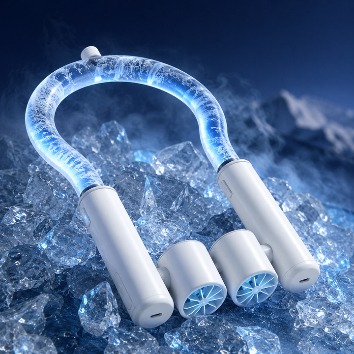 Detachable Ice-Cool Neck Fan 360 Freezable Ice Ring 3-Speed Hands-Free