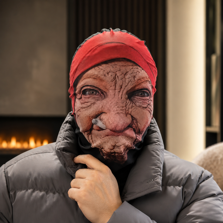Old Lady Face Mask Funny Halloween Costume Mask