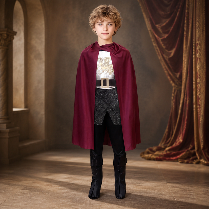 Kids King Costume with Crown and Cape Halloween Costume Set