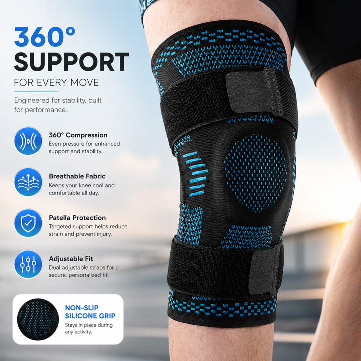 Compression Knee Brace Side Stabilizers Patella Gel Support Sleeve Sports