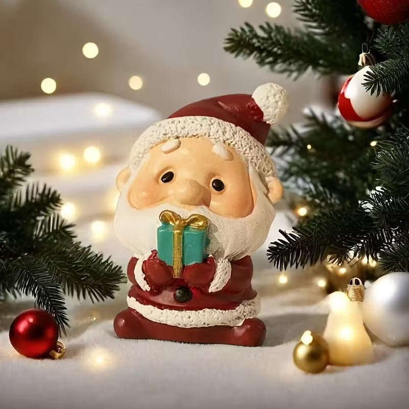 Christmas Desktop Ornaments Mini Santa Claus Snowman Decor Set