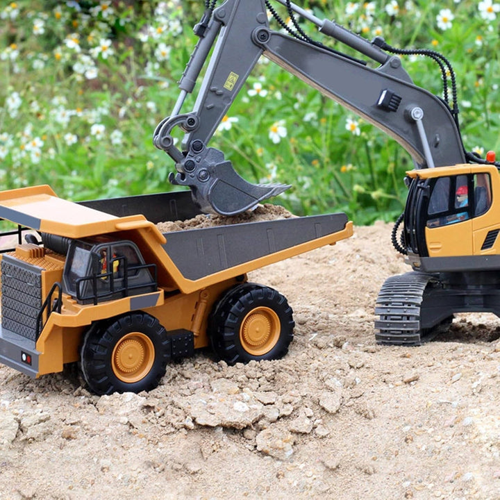 4WD Remote Control Excavator Bulldozer Dump Truck Toy Vehicle