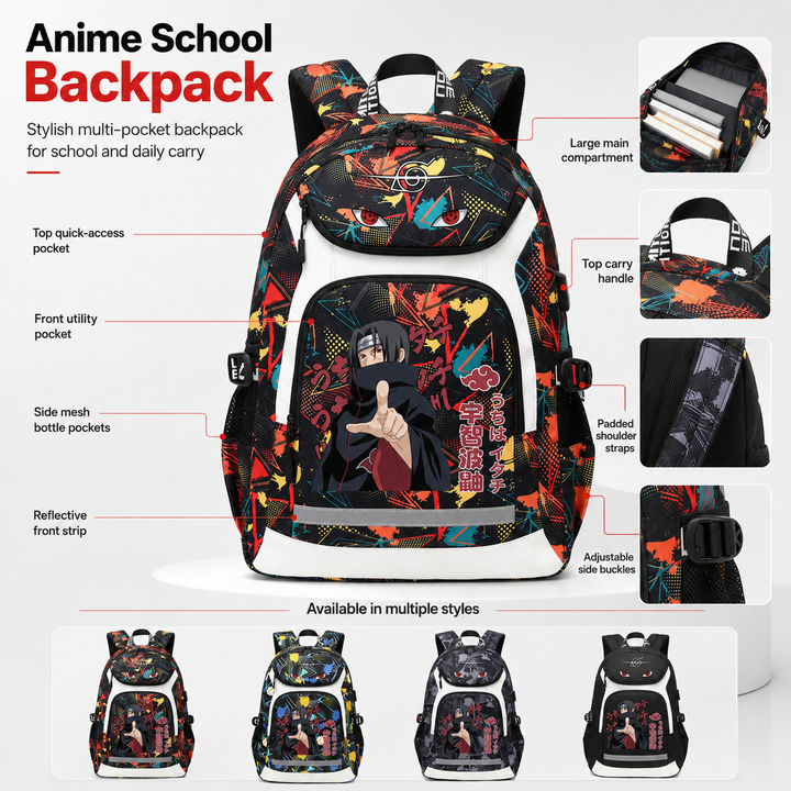 Naruto Uchiha Itachi Boys School Backpack