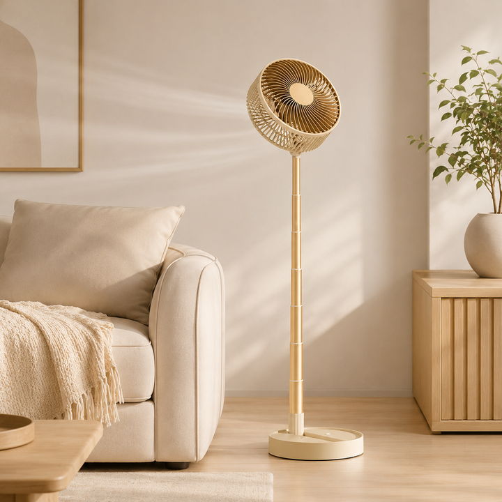 USB Foldable Portable Fan 8 Inch 4-Speed Timer Battery Mini Floor Bedroom