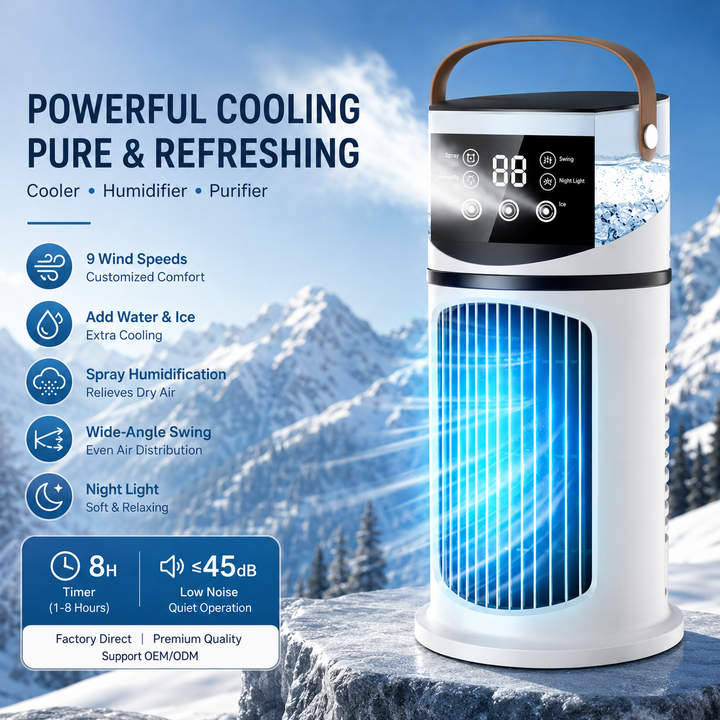 Portable Air Conditioner Mini Evaporative Air Cooler Humidifier Tower Fan