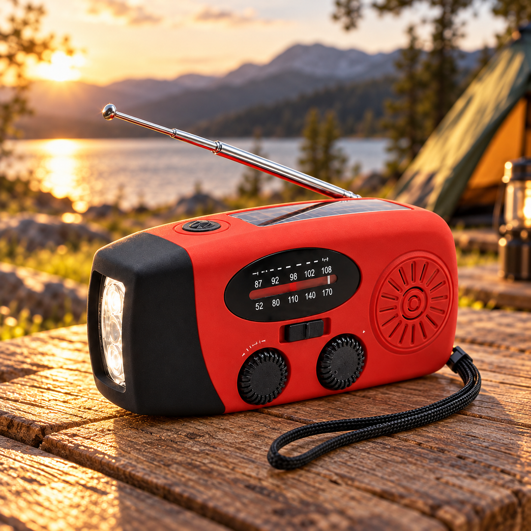 Wind Up Radio NOAA AM FM Solar Phone Charger Flashlight Wrist Strap