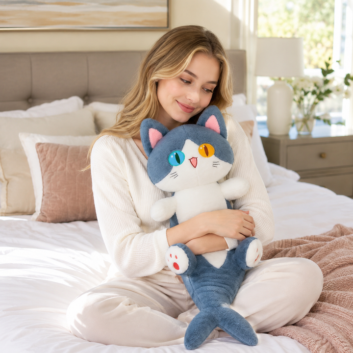 Shark Cat Doll Sleeping Pillow Kawaii Plush Leg Clip Toy