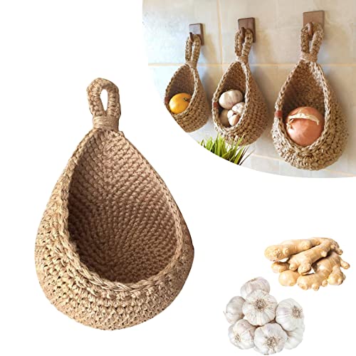 Jute Wall Storage Baskets Handwoven Organizer Set