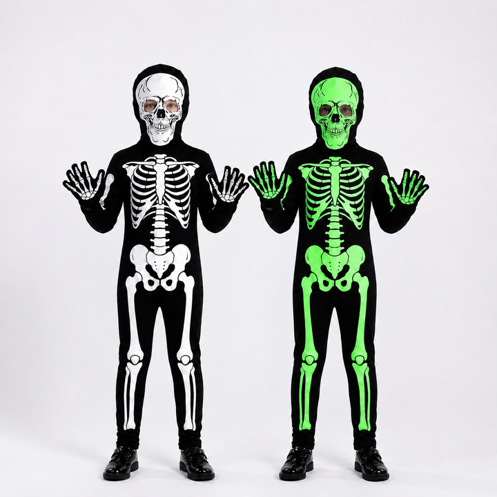 Glow in the Dark Witch Skeleton Dress Halloween Costume for kids