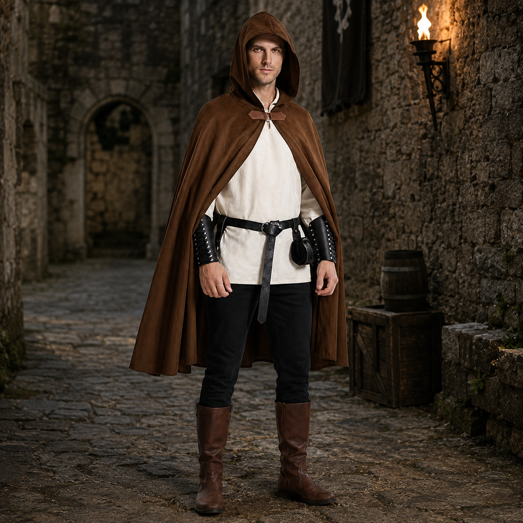 Medieval Hooded Cape Renaissance Halloween Costume Accessory
