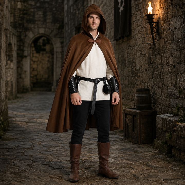 Medieval Hooded Cape Renaissance Halloween Costume Accessory