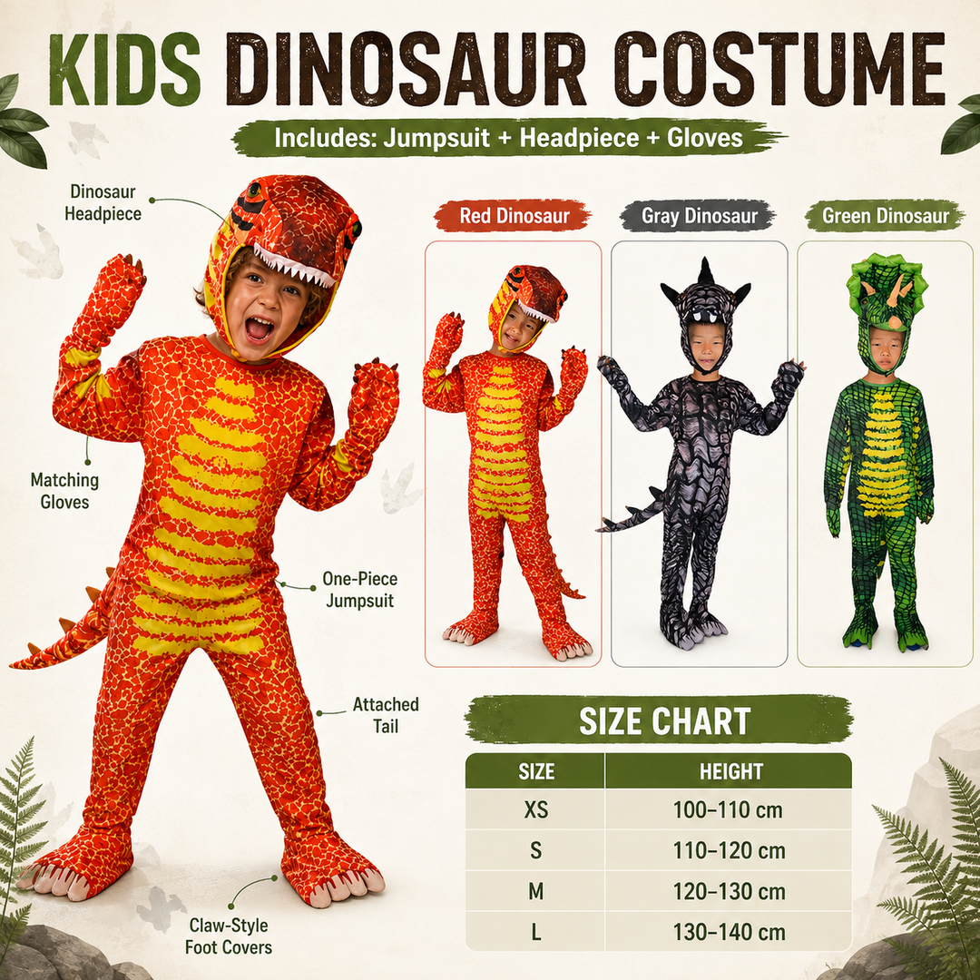 Kids Dinosaur Costume T-Rex Jumpsuit Halloween Costume
