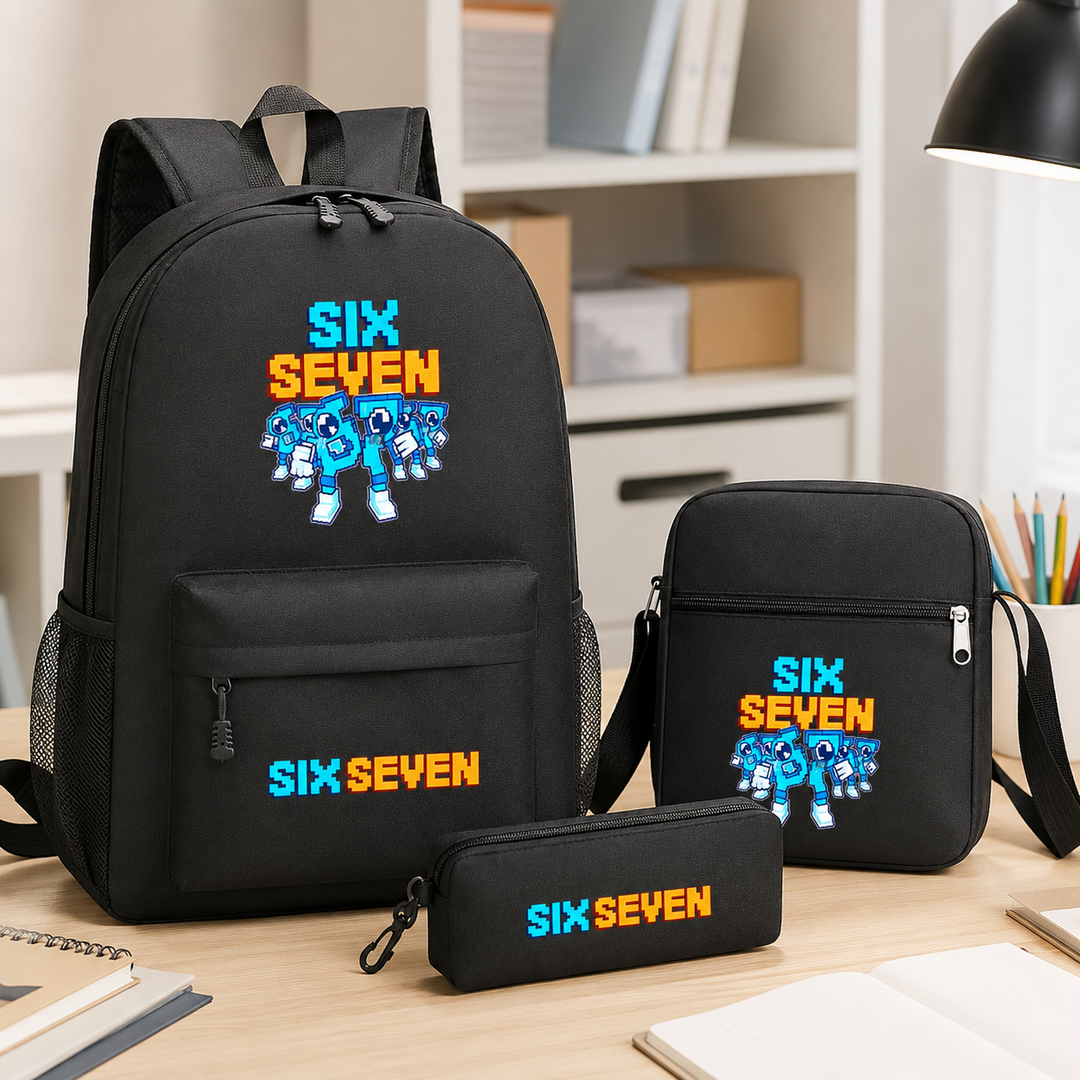67 Six Seven Backpack 3-Piece Set with Crossbody Bag and Pencil Case for School