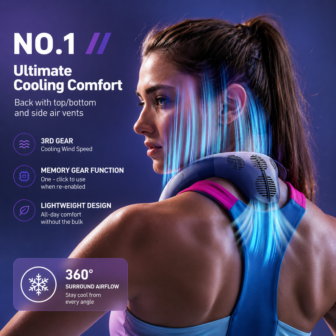 Bladeless Neck Fan Semiconductor Cooling Wearable Hands-Free Personal Fan