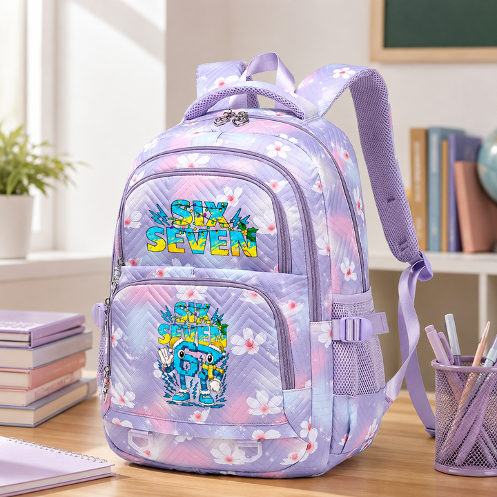 Six Seven 67 Girls Lightweight Floral School Backpack