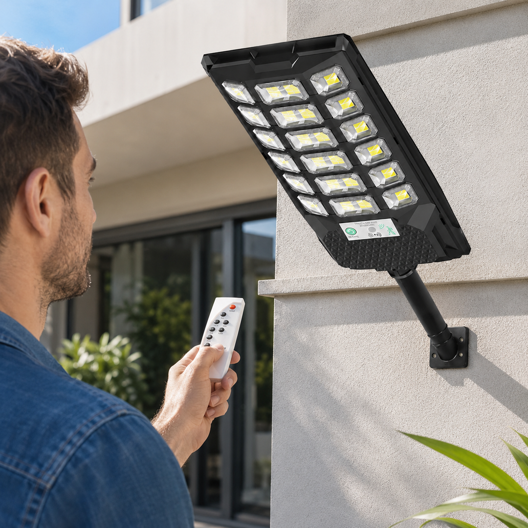 Solar Street Light 2 Pack LED 1000000LM Dusk to Dawn Outdoor Commercial Area Lamp