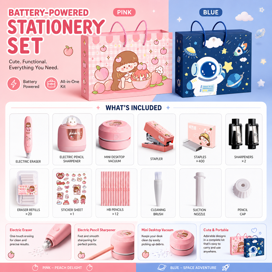Girls Electric Stationery Gift Set for Birthdays