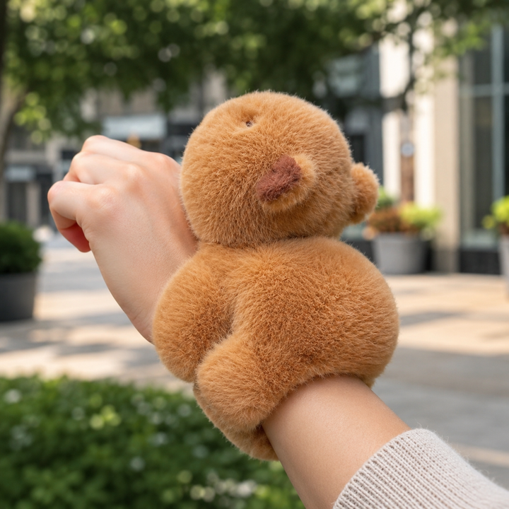 Capybara Slap Snap Wristband Bracelet Kawaii Plush Kids Toy