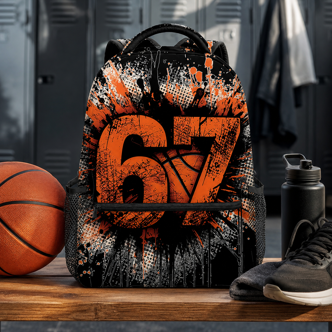 Six Seven 67 Unisex Kids School Backpack, Full-Print