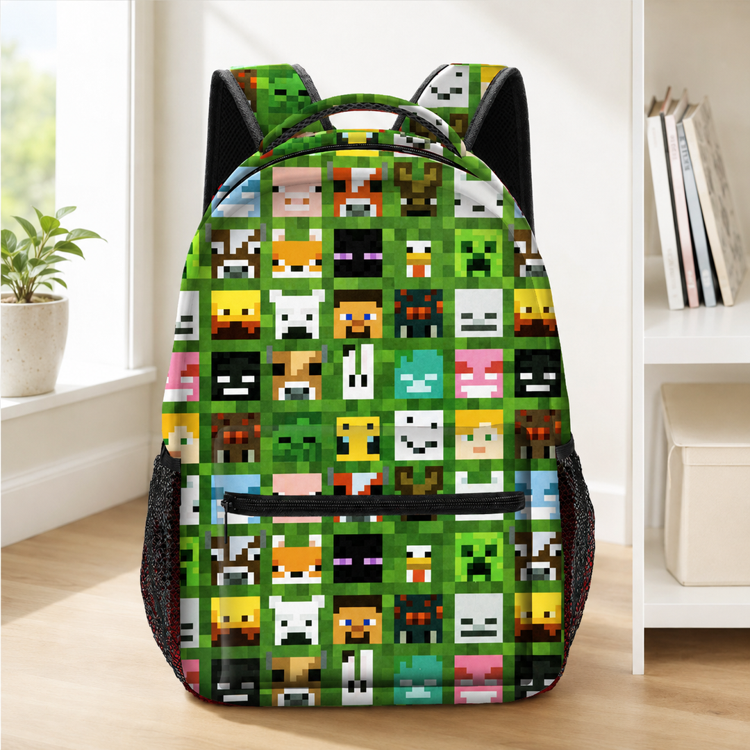 Boys Minecraft Mob Print School Backpack