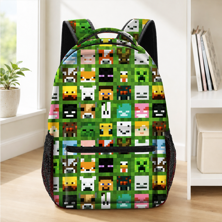 Boys Minecraft Mob Print School Backpack