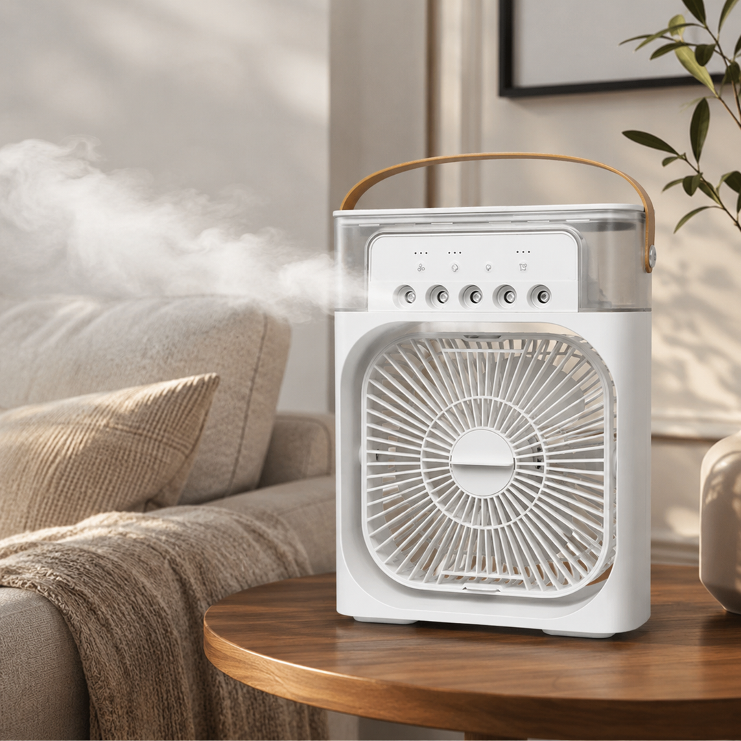 3-in-1 Fan Air Conditioner Mini Cooler LED Night Light Humidifier Office