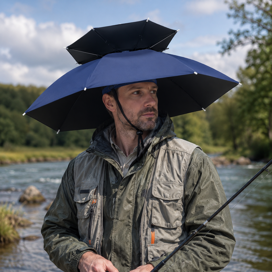 Fishing Head Umbrella Hat Rain-Proof Sunshade Cap Outdoor