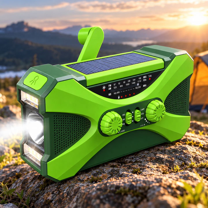 Wind Up Emergency Radio Heavy Duty 10000mAh NOAA Flood Light SOS