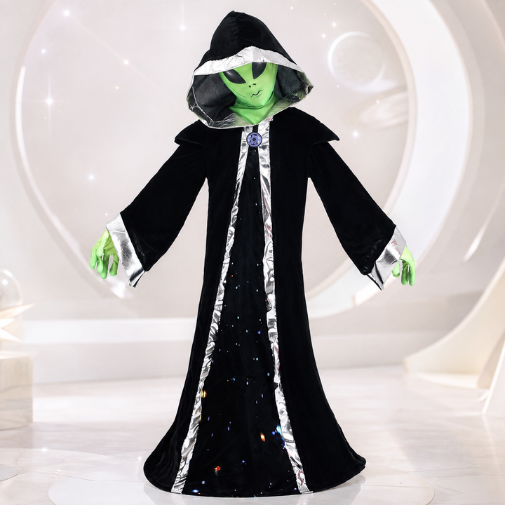 Alien Boss Kids Costume Hooded Robe with Mask for Halloween
