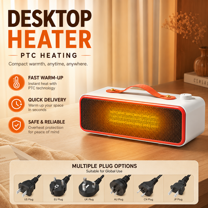 Small Desktop Heater Indoor Instant Heating Foot Hand Warmer Student Office