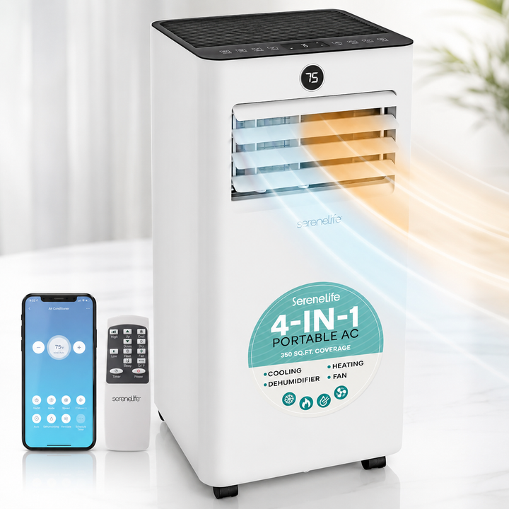 8000 BTU Portable Air Conditioner Heater WiFi Mini Dehumidifier Fan