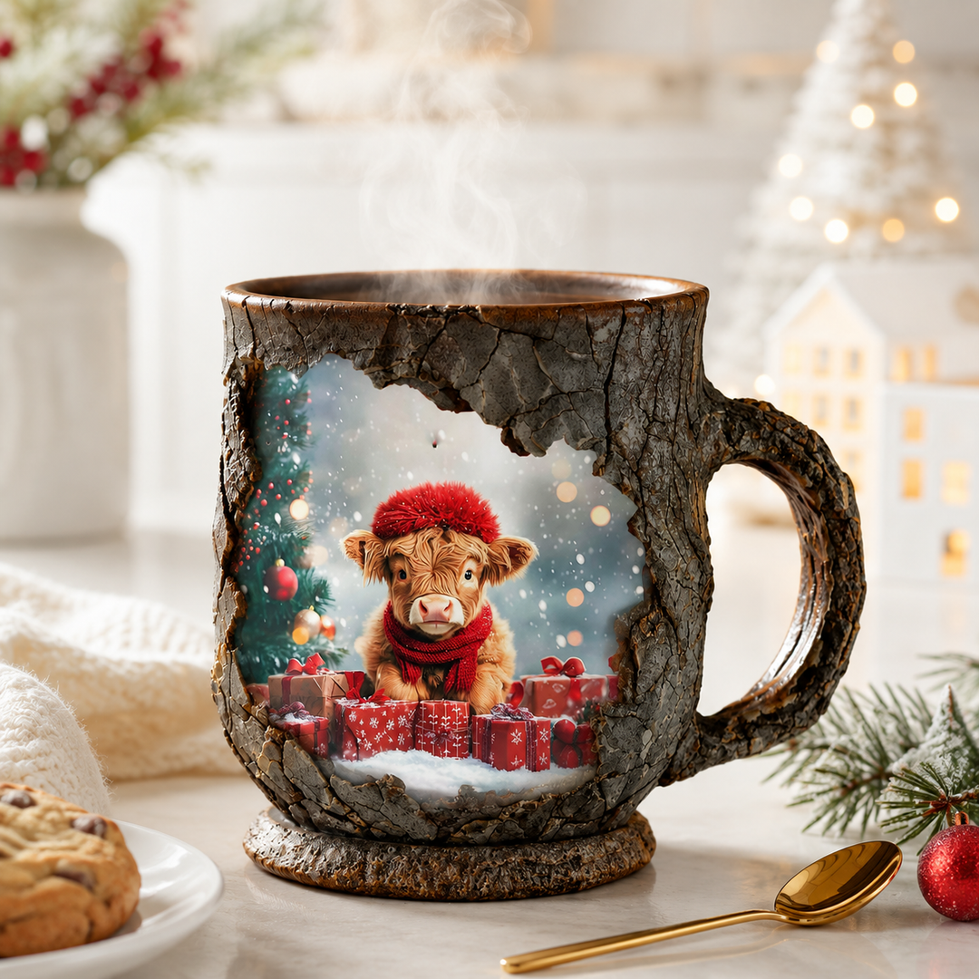 Bigfoot Witch Calf and Santa Rustic Resin Mug