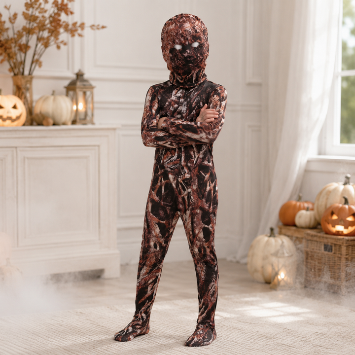 Tree Monster Bark Print Bodysuit Costume for Kids Halloween