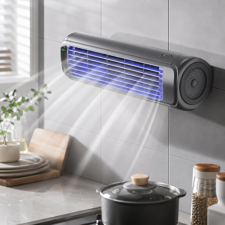 Household Small Silent Wall Mounted Fan No Drill Kitchen Bathroom Dormitory