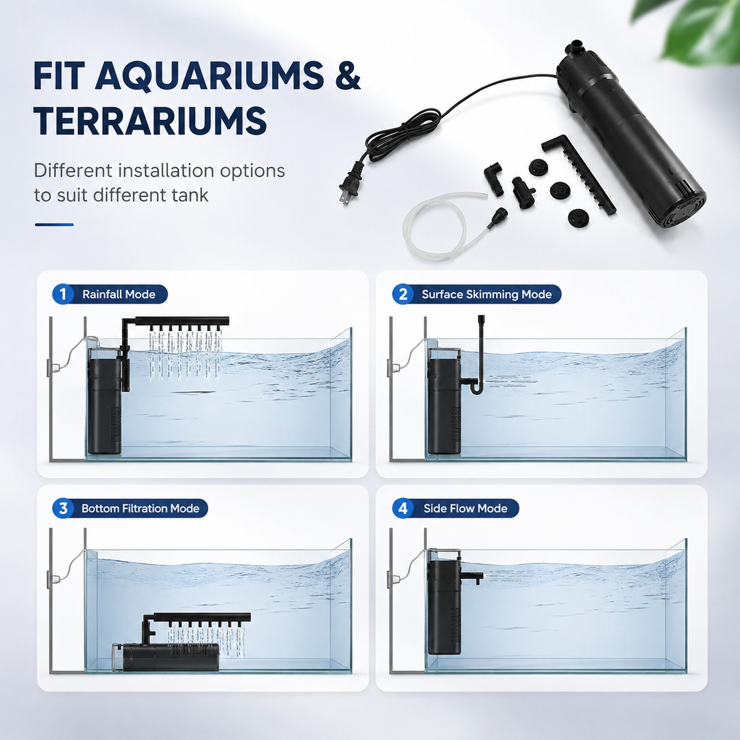 UV Aquarium Sterilizer Filter Light Fish Pond Tank Clarifier Pump Algae Killer