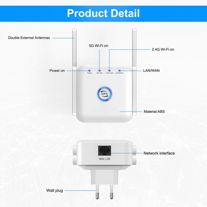 5G WiFi Extender Wireless Signal Booster