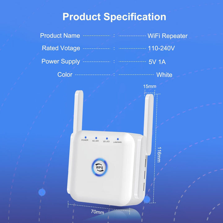 5G WiFi Extender Wireless Signal Booster