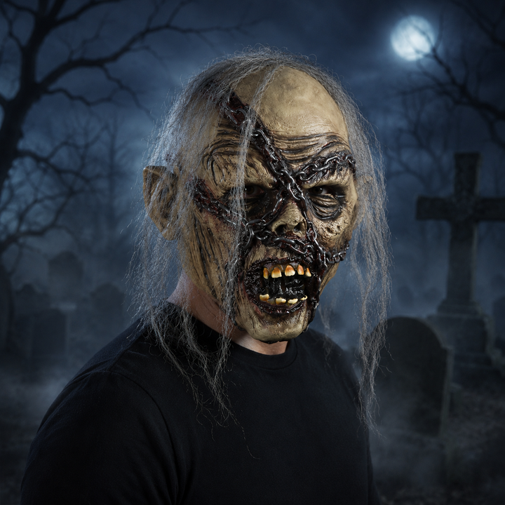 Chain Face Zombie Latex Mask Halloween Costume Mask