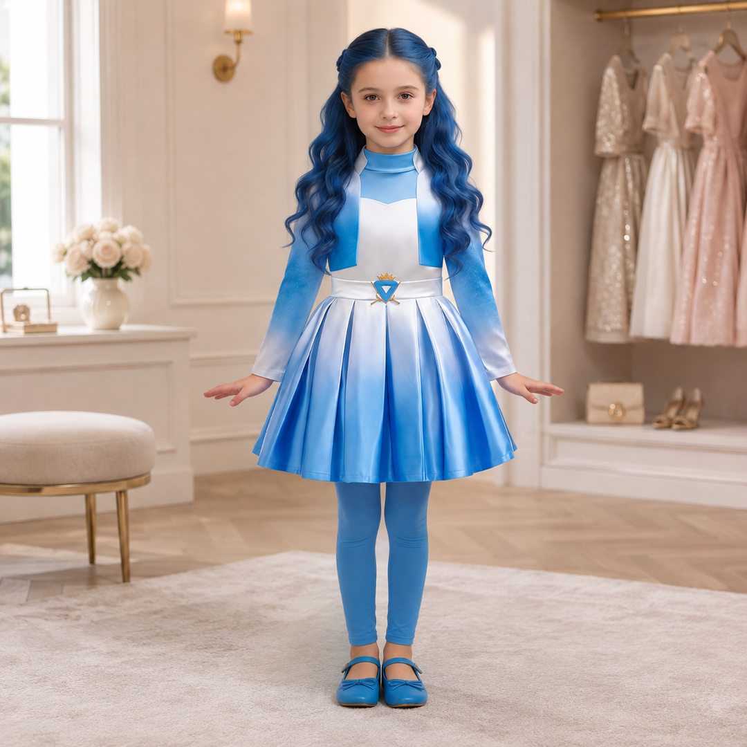 Kids Red Costume with Wig Descendants Rise of Red Outfit