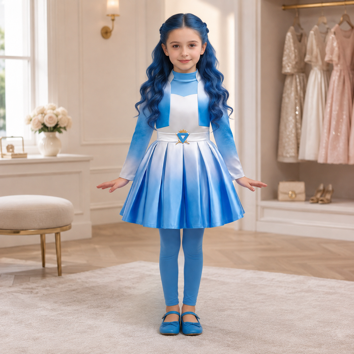 Kids Red Costume with Wig Descendants Rise of Red Outfit