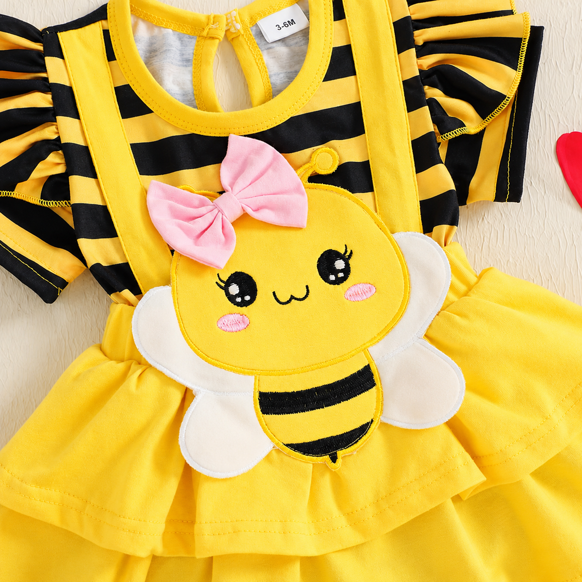 Baby Bee Costume Romper with Antenna Headband Photo Prop Outfit