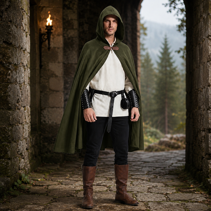 Medieval Hooded Cape Renaissance Halloween Costume Accessory