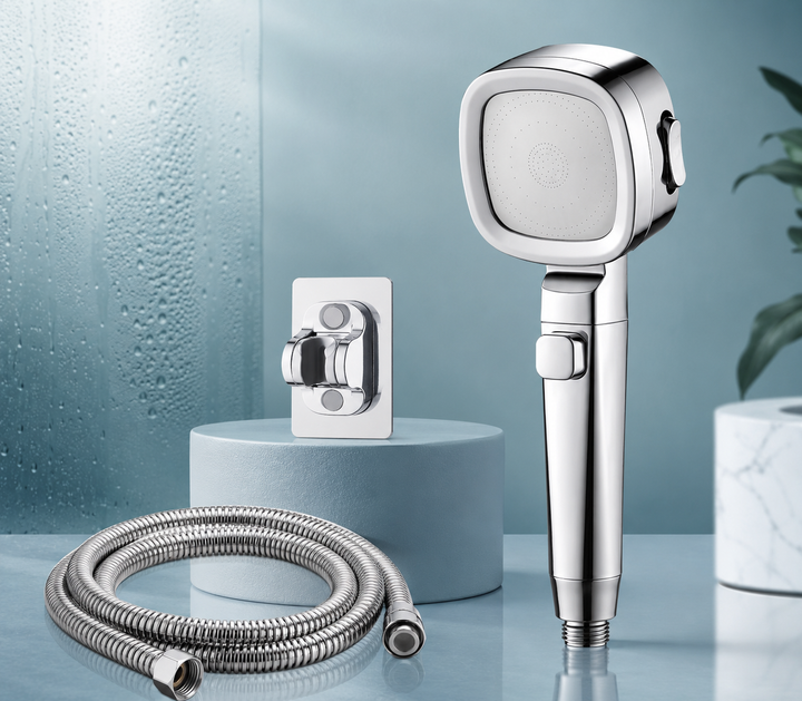 Shower Head High Pressure 3 Modes Water Saving Adjustable One-Touch Stop Sprayer