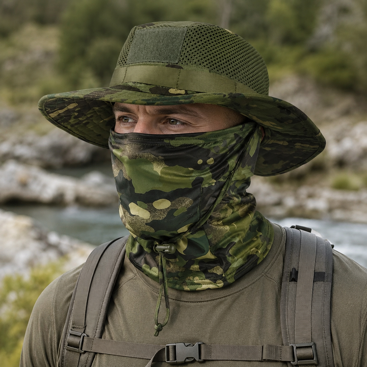 Mesh Fishing Boonie Hat Ice Silk Camouflage Round Brim Outdoor