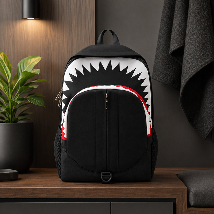 Shark Mouth School Backpack for Men and Women
